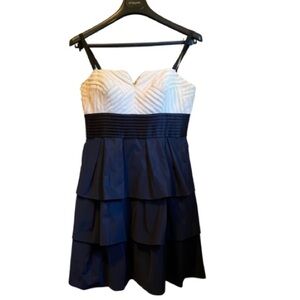 BCBGMaxAzria Black and Cream Cocktail Dress - Size 6